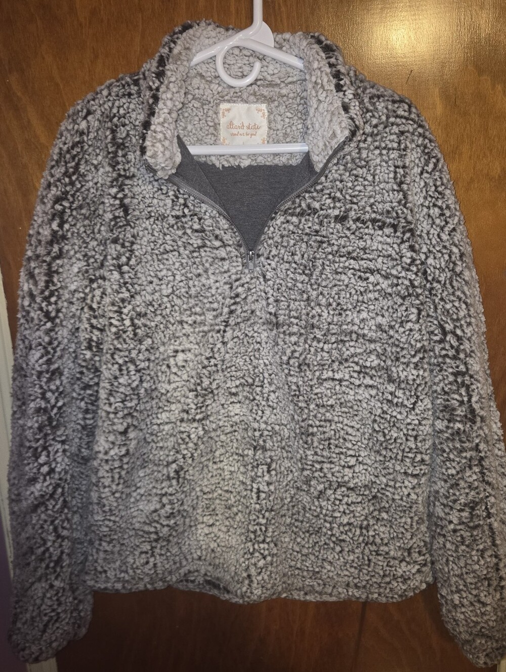 Altar'd State Gray Sherpa Half-Zip Jacket